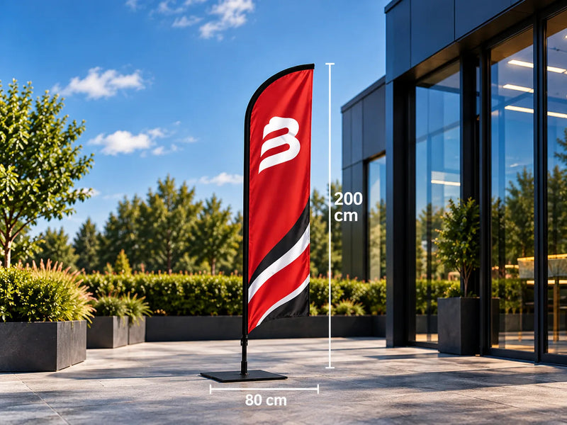 Beachflag S med eget tryk, flag 80 x 200 cm